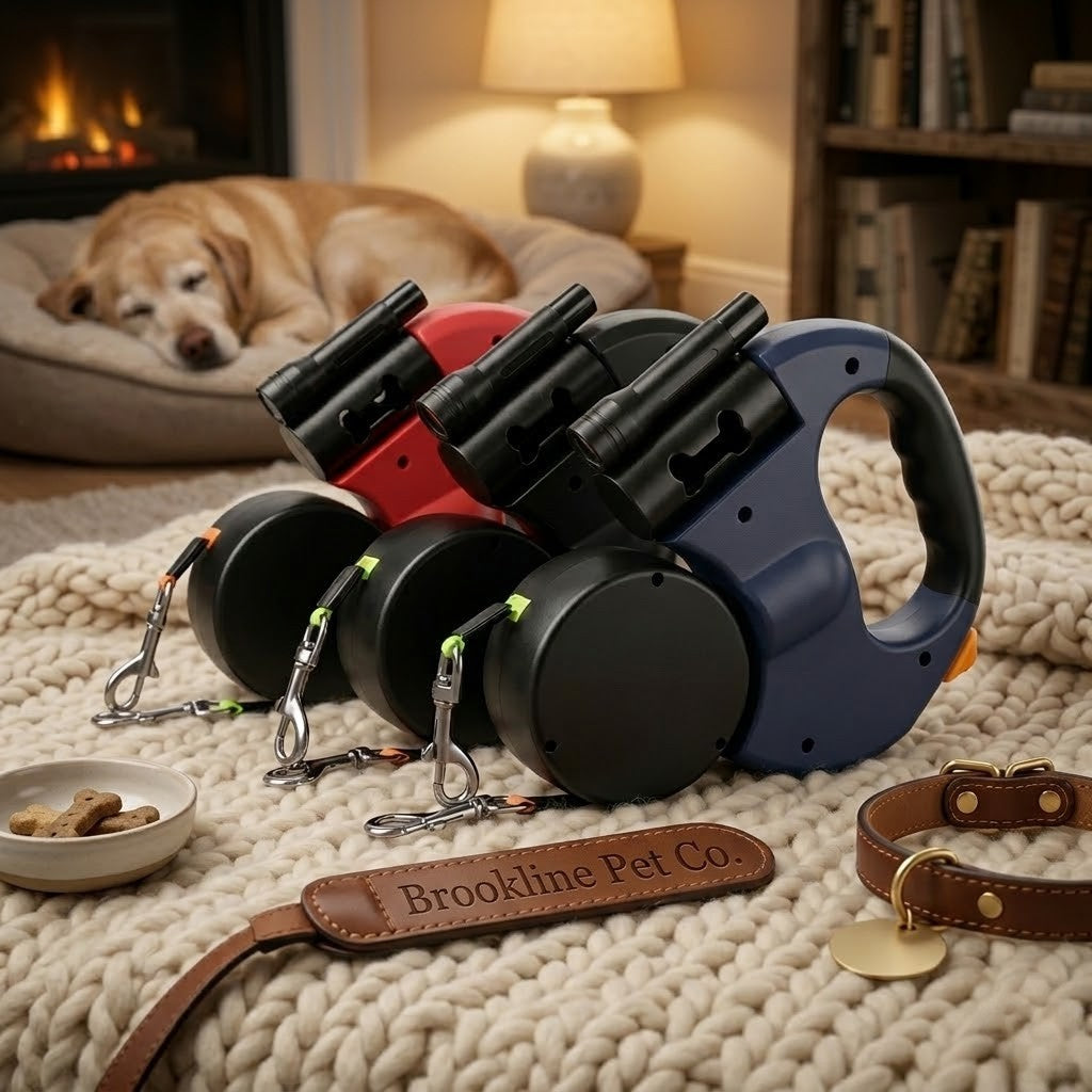 Retractable Anti-Tangle Dual Dog Leash